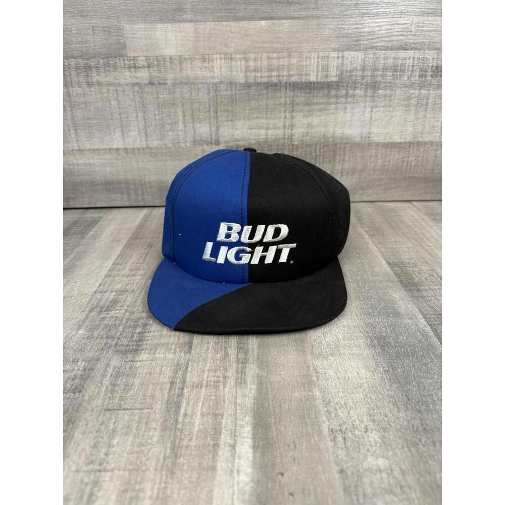Vintage‎ Bud Light Two Tone Blue Black Anheuser Busch USA SnapBack Hat